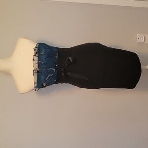 Vintage La Scala Women's Size S Strapless Floral Bodice Mini Dress